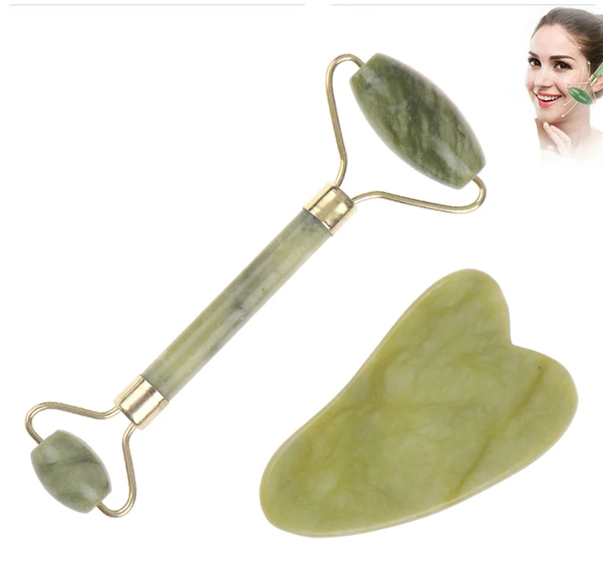 Natural Rose Jade Gua Sha Facial Roller